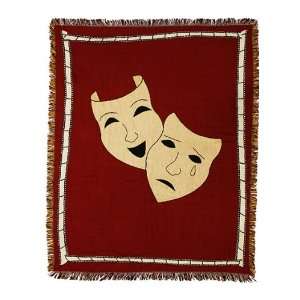 Comedy Tragedy Masks Home Theater Throw Blanket 