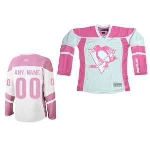  ANYNAME #00 Pittsburgh Penguins RBK Womens Pink NHL Hockey Jersey 