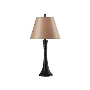   Table Lamp In Mahogany Bronze Finish With A Light Gold Tapered Drum