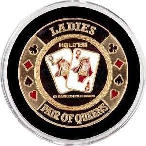  Ladies Pair of Queens Poker Card Guard Protector Sports 