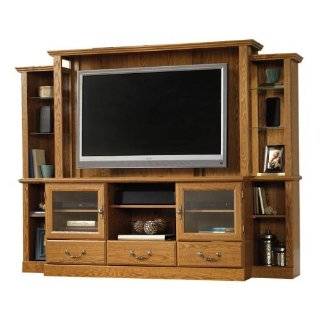 Cherry Wood Wall Unit TV Stand Entertainment Center With Storage 