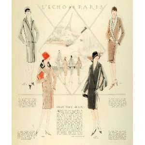 1927 Print McCalls Patterns Paris Flapper Fashion Hats Coats Fur Wraps 