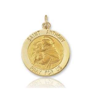   Yellow Gold Pray For Us Petite St. Anthony Medal
