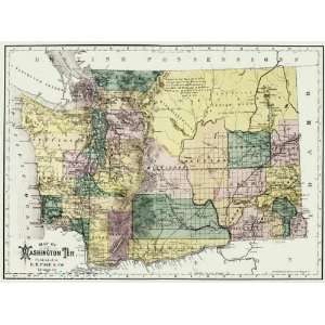  WASHINGTON (WA) TERRITORY (OLYMPIA) MAP BY H.R. PAGE 1886 