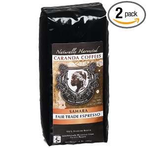Caranda Coffee Sahara Fair Trade Espresso Whole Bean, 16 Ounce Bags 