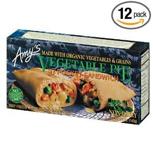 Amys Vegetable Pot Pie Pocket, Organic, 5 Ounce Boxes (Pack of 12)