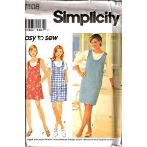  Simplicity Sewing Pattern 7108 Misses Jumper & Romper, AA 