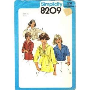  Simplicity 8209 Sewing Pattern Misses Retro Front Tucked 