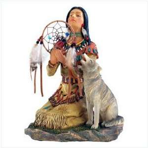   Wolf Priestess Statue Native Decorative Southwest Home
