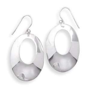  Cut Out Oval Polished French Wire Earrings Jewelry