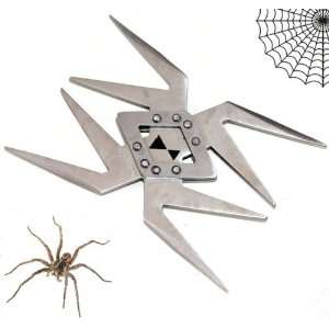  4 Spider Throwing Star  Silver