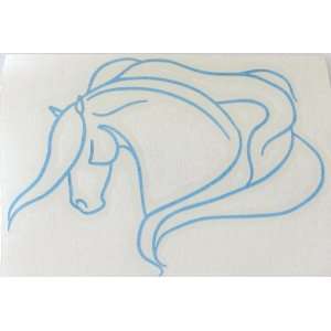   Blue Baroque or Spanish Horse Window Decal   Left Facing Automotive