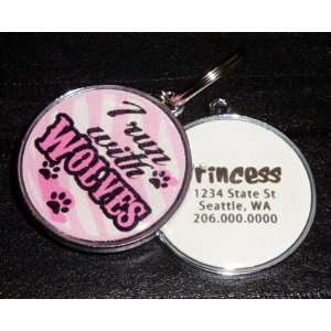 Twilight Inspired Pet Id Tag   I run with wolves
