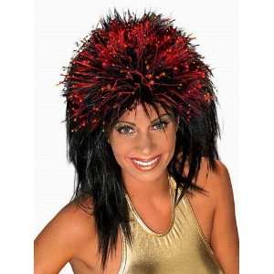   Black Wig With Red Fiber Optic Lights Costume Halloween Toys & Games