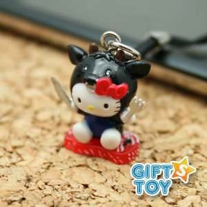  Hello Kitty Black Cow (Beef) Cell Phone Charm Everything 