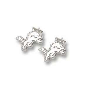  Detroit Lions 3/8 Logo Post Earrings   Sterling Silver 
