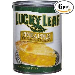 Lucky Leaf Pineapple Pie Filling or Topping, 21 Ounce Cans (Pack of 6)