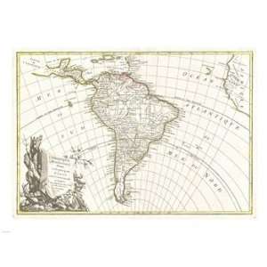   Janvier Map of South America Poster (24.00 x 18.00)