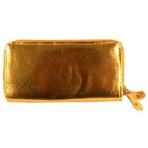 Metallic Dual Zipper w/Detachable Clutch Womens Wallet 