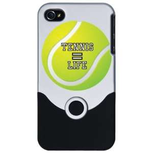   iPhone 4 or 4S Slider Case Silver Tennis Equals Life 