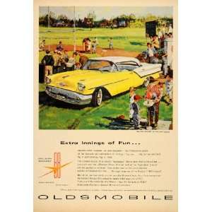  1957 Ad Oldsmobile Golden Rocket Little League Baseball 