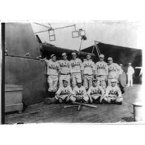  Navy baseball team of USS WASHINGTON on deck,in uniform,3 