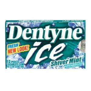 Dentyne Ice Sugarless Gum, Shiver Mint, Pieces, 12 Count Packs (Pack 