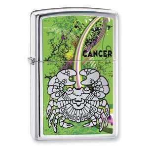  Zippo Zodiac Cancer High Polish Chrome Lighter Jewelry