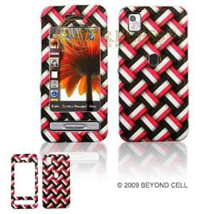  Red Brown and White 3D Stripes Design Leather Finish Snap 