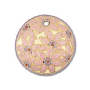    Stoneware Pendant   Pink and Purple Starflowers