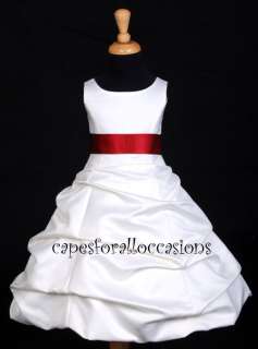 WHITE APPLE RED QUINCEANERA PAGEANT PARTY FLOWER GIRL DRESS 2 4 6 8 10 
