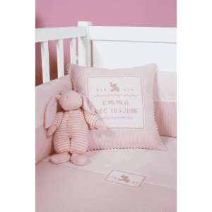    personalized embroidered baby pillow   pink bunny Toys & Games