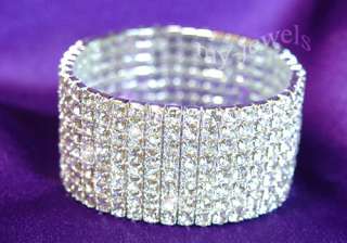 Row Bridal Crystal Rhinestone Choker & Bracelet Set  