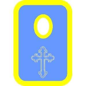  Light Blue & White CROSS with Yellow Inner Box for iPhone 