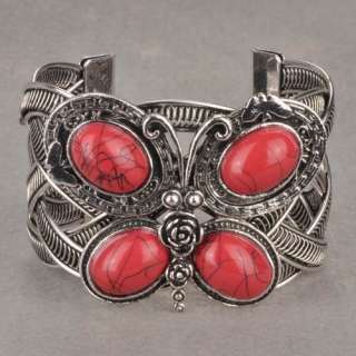Charm Huge Butterfly Open Ended Cuff Vintage Tibet Silver Bangle 