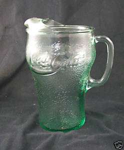 Indiana Green Glass Coca Cola Pitcher Vintage Coke  