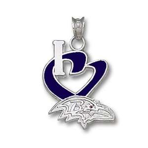   Baltimore Ravens I Heart Logo Enamel Pendant GEMaffair Jewelry