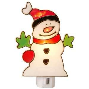  Stained Glass Snowman, Manual Night Light