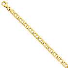 mens 14k gold hand polished anchor link chain necklace one
