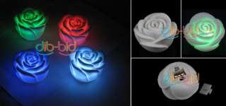 New Changing 7 Color LED Rose Flower Party Candle Light  