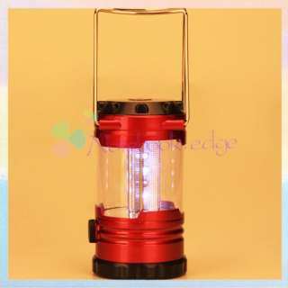 12 LED Bright Light Lantern Camping Lamp w/Compass Red  