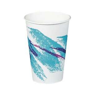 Solo 316JZJ Jazz Design Single Sided Poly Coated Paper Hot Cup, 16 oz 