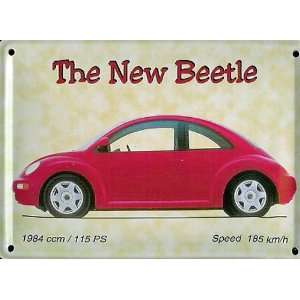  VW Beetle New Beetle metal postcard / mini sign