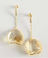 Jardin 18 K gold plated citrine drop earrings style# 318454501