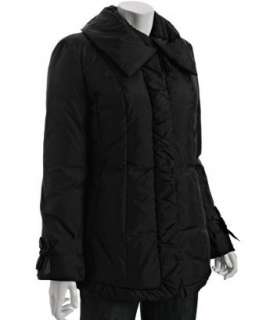 Cole Haan black quilted drawstring collar down jacket   up to 
