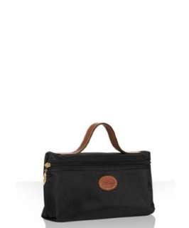 Longchamp black nylon Le Pliage top handle clutch   up to 70 