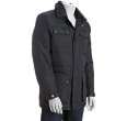 Michael Kors black convertible faux fur collar zip front down jacket 