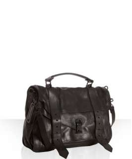 Proenza Schouler black leather PS1 medium convertible satchel