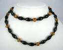   Natural 180ct Black & 8ct Red Spinel Gemstone 18K Yellow Gold Necklace