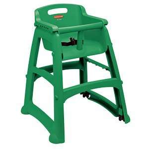   Green Sturdy Chair Restaurant High Chair with Wheels Baby